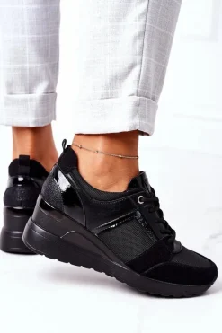 Sale Buty damskie Vinceza Sneakersy Na Koturnie Vinceza 10606 Czarne