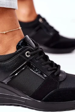 Sale Buty damskie Vinceza Sneakersy Na Koturnie Vinceza 10606 Czarne