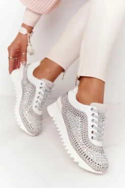 Discount Boto Sneakersy Na Koturnie Z Cekinami Lu Boo Szare