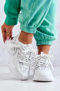 Boto Sneakersy Damskie*Sneakersy Na Masywnej Podeszwie Białe Your Style