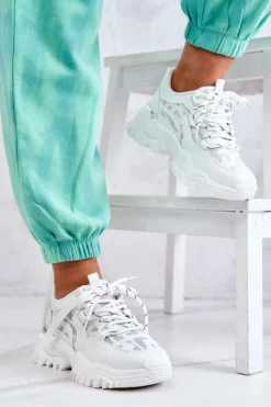Boto Sneakersy Damskie*Sneakersy Na Masywnej Podeszwie Białe Your Style