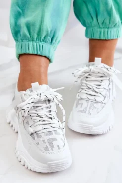 Boto Sneakersy Damskie*Sneakersy Na Masywnej Podeszwie Białe Your Style