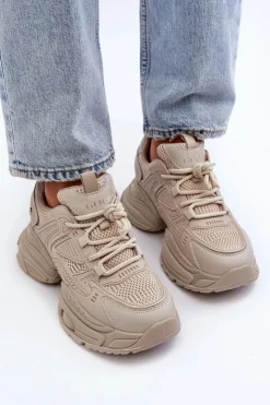 Online GOE Sneakersy Na Masywnej Podeszwie NN2N4046 Beżowe Beżowy
