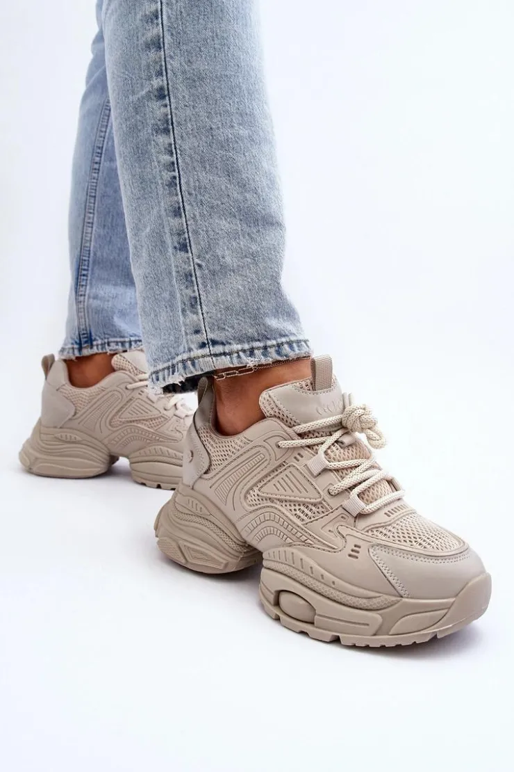 Online GOE Sneakersy Na Masywnej Podeszwie NN2N4046 Beżowe Beżowy