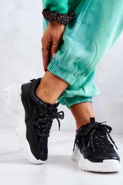 Outlet Boto Sneakersy Na Masywnej Podeszwie Czarne Your Style