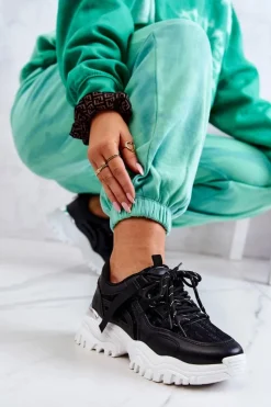 Outlet Boto Sneakersy Na Masywnej Podeszwie Czarne Your Style