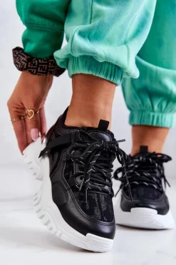 Outlet Boto Sneakersy Na Masywnej Podeszwie Czarne Your Style