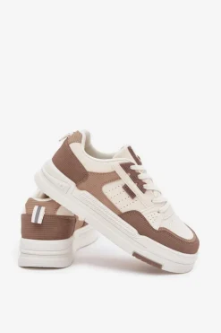 Big Star Shoes Buty Sportowe Big Star|Sneakersy Damskie*Sneakersy Na Platformie Big Star OO274A151 Ciemnobeżowe Beżowy