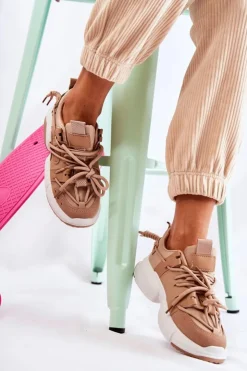Outlet Boto Sneakersy Sportowe Buty Damskie Camel Someday