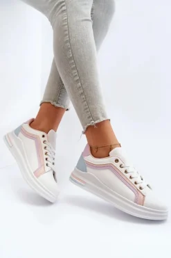 Boto Sneakersy Damskie*Sneakesy Damskie Z Brokatem Różowe Elnami Różowy