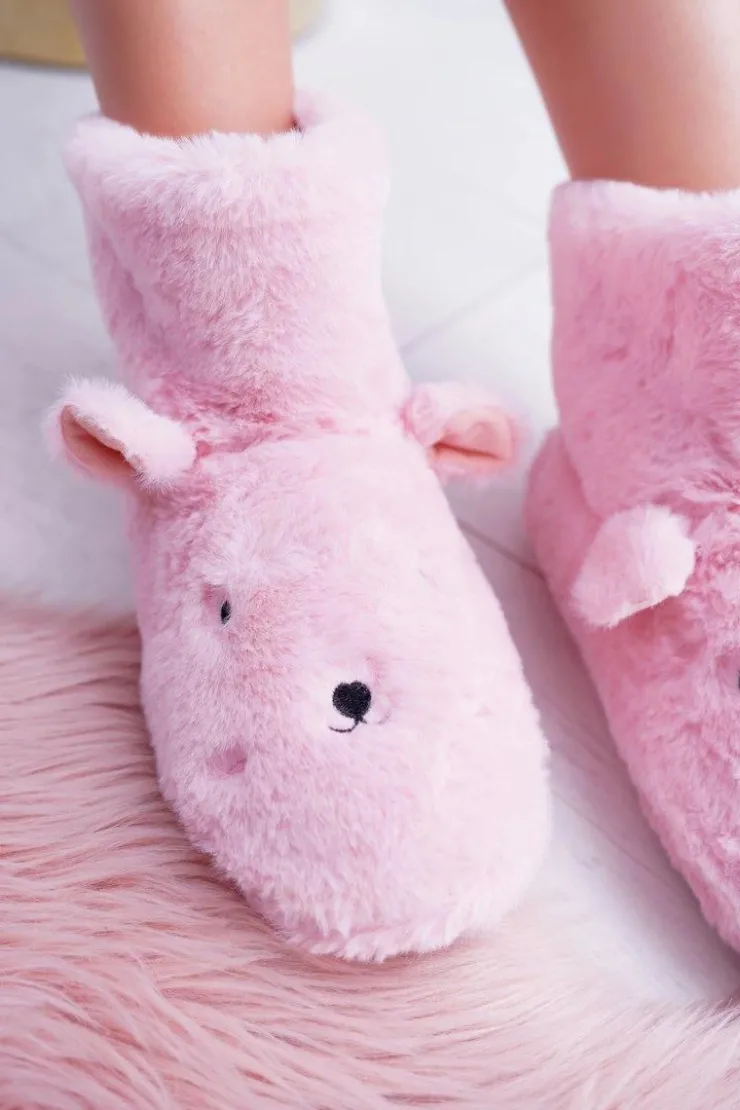 Discount Boto SOXO Ciepłe Domowe Różowe Botki Papcie Króliczki 97308