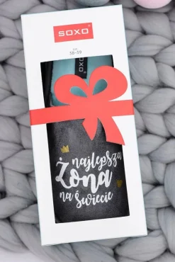 Boto Kapcie Klasyczne*SOXO Damskie Papcie Najlepsza Żona Na Świecie