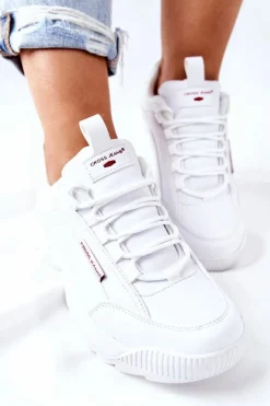 Cross Jeans Trampki Damskie Cross Jeans*Sportowe Buty Białe EE2R4133C