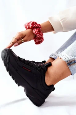 Outlet Cross Jeans Sportowe Buty Czarne EE2R4134C Czarny