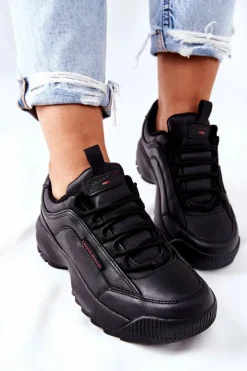 Outlet Cross Jeans Sportowe Buty Czarne EE2R4134C Czarny