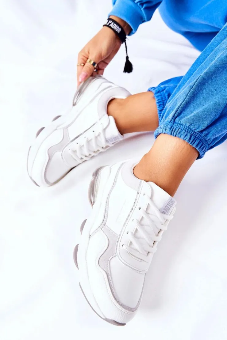 Damskie Big Star Shoes Sportowe Buty Damskie Memory Foam Big Star II274178 Białe
