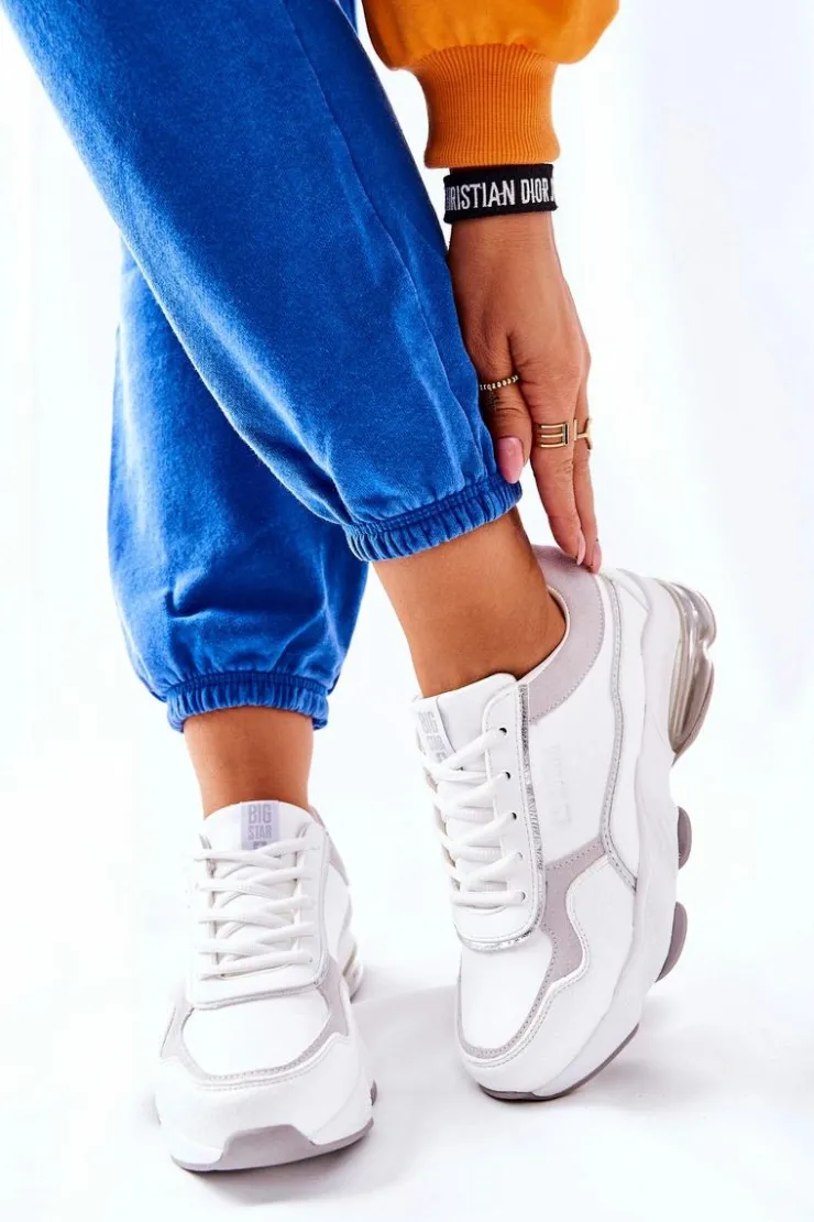 Damskie Big Star Shoes Sportowe Buty Damskie Memory Foam Big Star II274178 Białe