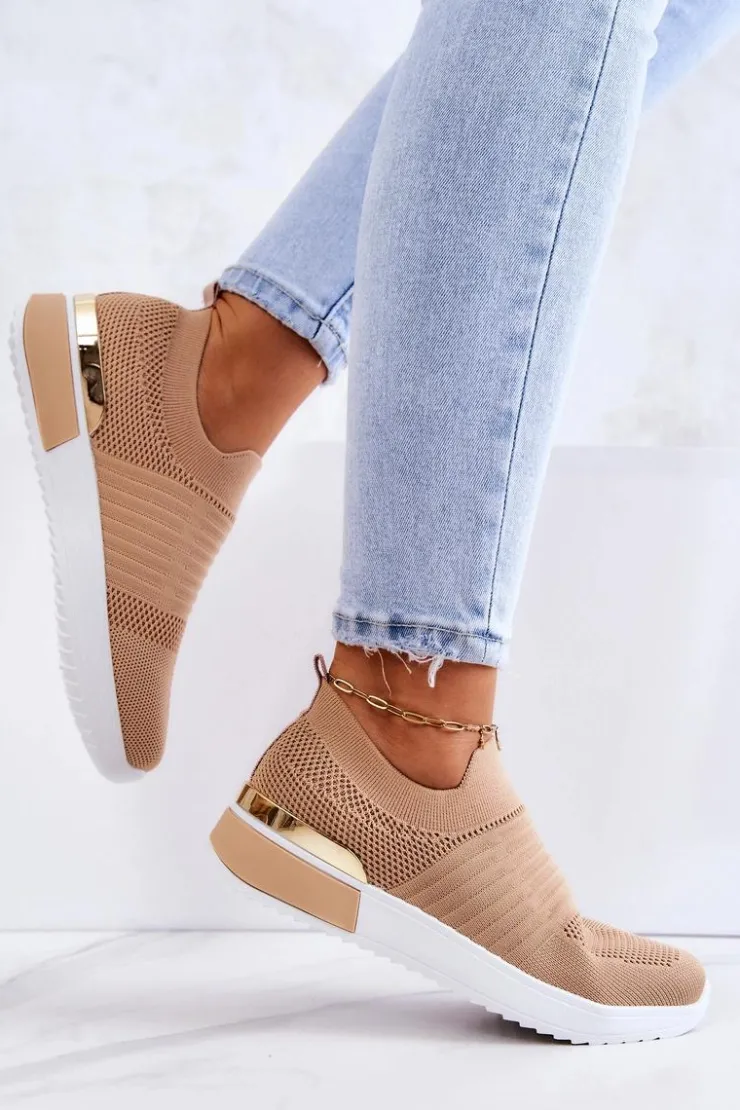 Best Evento Sportowe Buty Materiałowe Beżowe Lorento