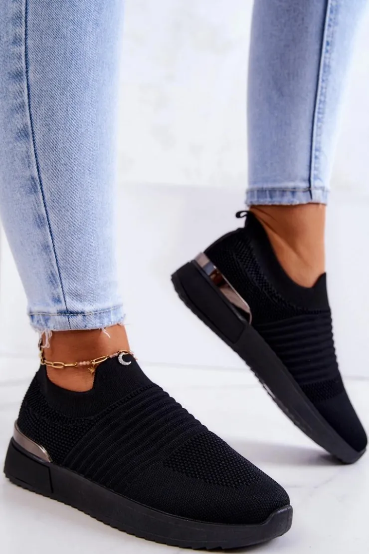 Damskie Evento Sportowe Buty Materiałowe Czarne Lorento