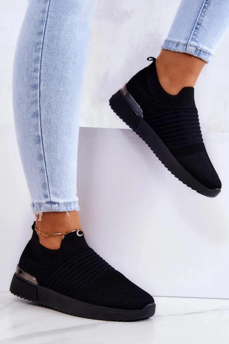 Damskie Evento Sportowe Buty Materiałowe Czarne Lorento