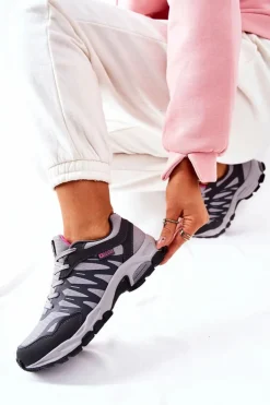 Damskie Big Star Shoes Sportowe Buty Memory Foam Big Star GG274499 Szare