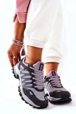 Damskie Big Star Shoes Sportowe Buty Memory Foam Big Star GG274499 Szare