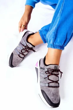 Damskie Big Star Shoes Sportowe Buty Memory Foam Big Star II274306 Szare