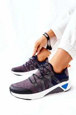 Big Star Shoes Sportowe Buty Memory Foam Big Star II274309 Granatowe