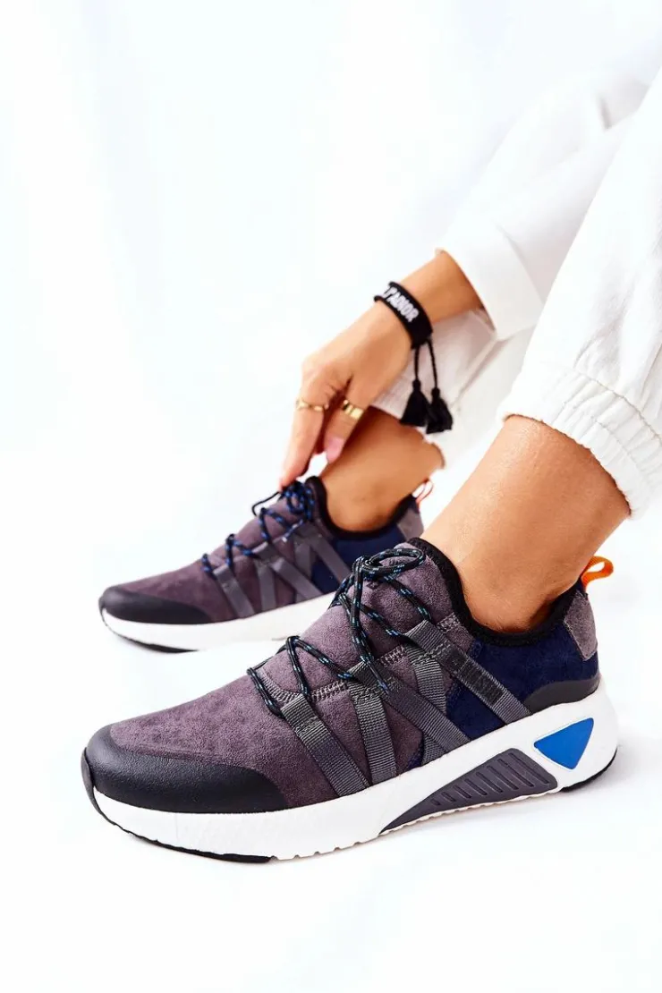 Big Star Shoes Sportowe Buty Memory Foam Big Star II274309 Granatowe