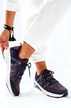 Big Star Shoes Sportowe Buty Memory Foam Big Star II274309 Granatowe