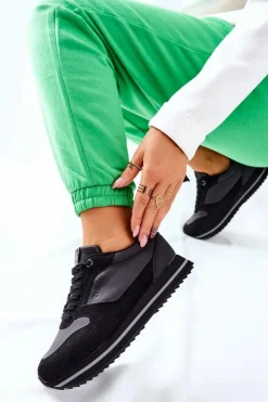 Damskie Big Star Shoes Sportowe Buty Memory Foam Big Star II274217 Czarne