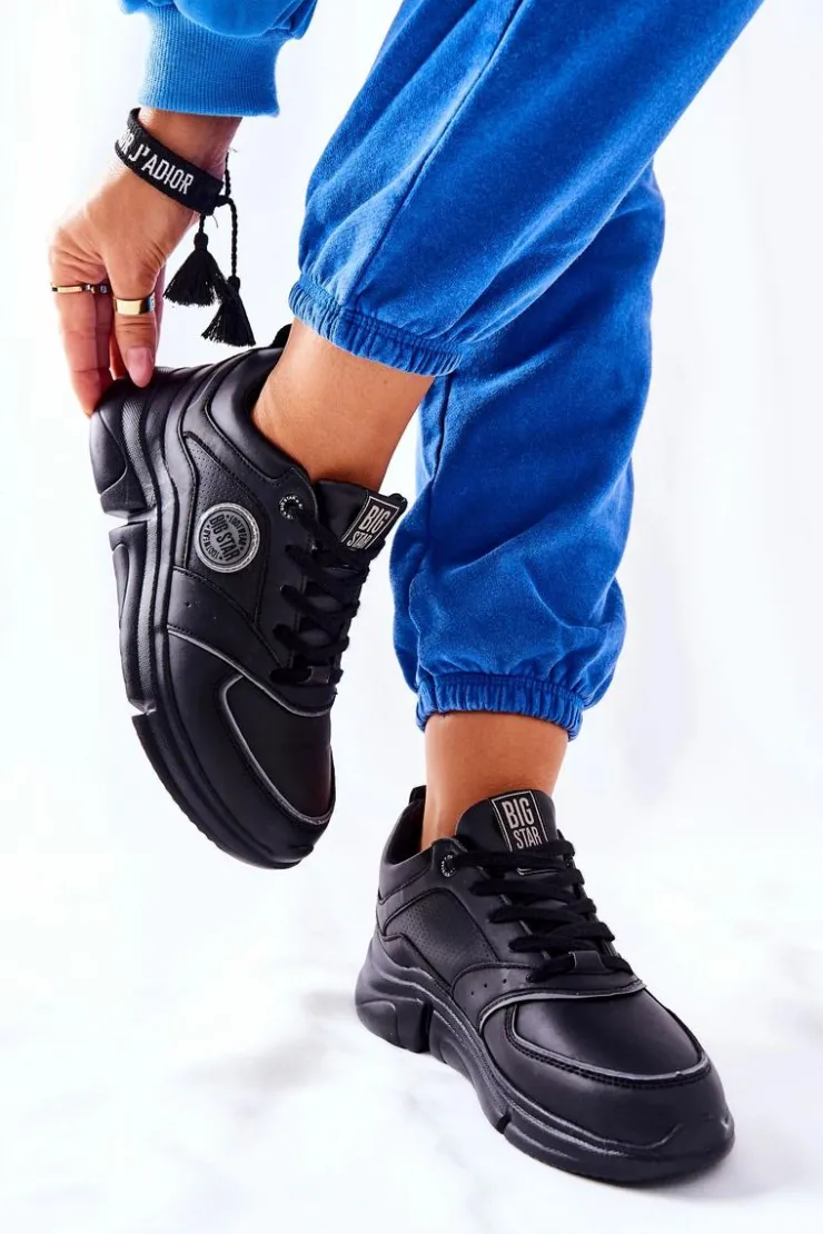 New Big Star Shoes Sportowe Buty Na Platformie Big Star II274313 Czarne Czarny