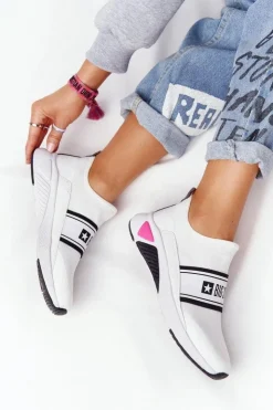 Big Star Shoes Trampki Damskie Slip-On|Trampki Damskie Big Star*Sportowe Buty Slip-On Memory Foam Big Star HH274538 Białe