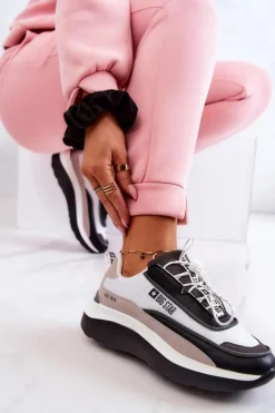 Big Star Shoes Buty Sportowe Big Star*Sportowe Buty Sneakersy Big Star JJ274998 Biało-Czarne