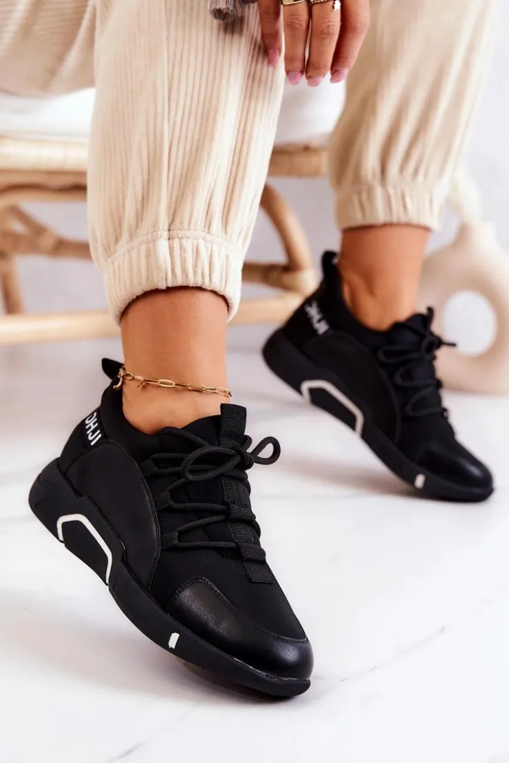 Damskie Buty damskie Vinceza Sportowe Buty Sneakersy Wsuwane Czarne Marvene