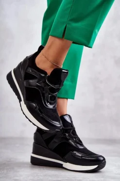 Buty damskie Vinceza Sneakersy Damskie*Sportowe Damskie Buty Sneakersy Czarne Colli