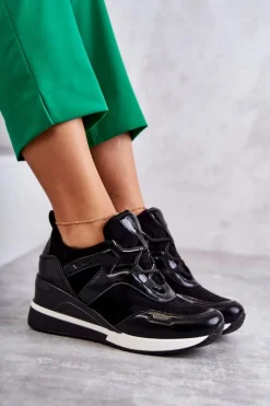 Buty damskie Vinceza Sneakersy Damskie*Sportowe Damskie Buty Sneakersy Czarne Colli