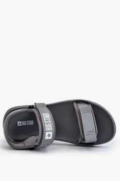 Damskie Big Star Shoes Sportowe Męskie Sandały Big Star HH174843 Szare
