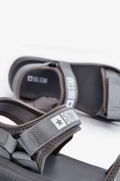 Damskie Big Star Shoes Sportowe Męskie Sandały Big Star HH174843 Szare