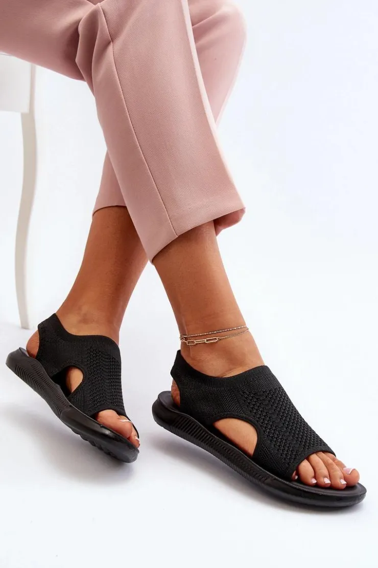 Boto Sandały Gumowe|Sandały Płaskie*Sportowe Sandały Damskie Czarne Cesys