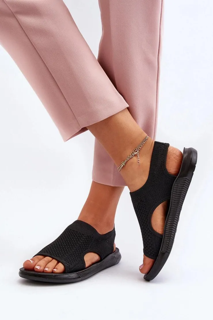 Boto Sandały Gumowe|Sandały Płaskie*Sportowe Sandały Damskie Czarne Cesys