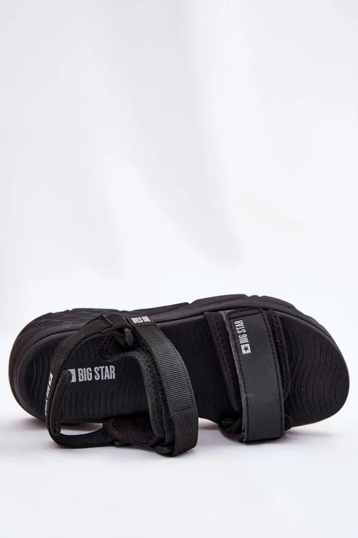 Big Star Shoes Sportowe Sandały Damskie Na Platformie Big Star RR274A077 Czarne Czarny