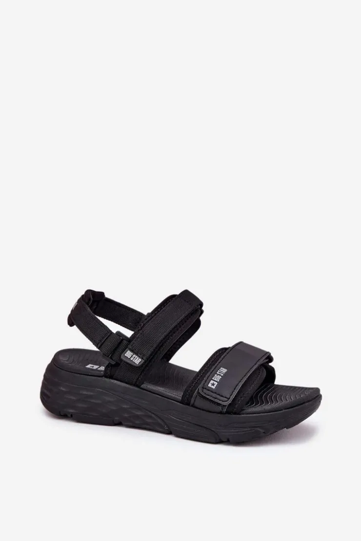 Big Star Shoes Sportowe Sandały Damskie Na Platformie Big Star RR274A077 Czarne Czarny