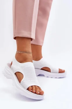 Damskie Boto Sportowe Sandały Damskie Na Grubej Podeszwie Białe Deinaleia