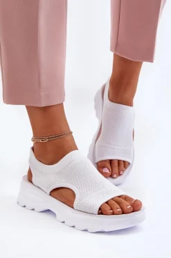 Damskie Boto Sportowe Sandały Damskie Na Grubej Podeszwie Białe Deinaleia