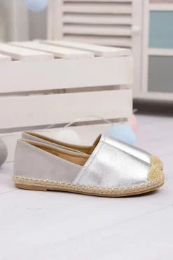 Damskie Boto Srebrne Damskie Wsuwane Espadryle Paoli