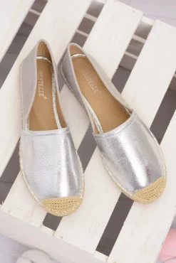 Damskie Boto Srebrne Damskie Wsuwane Espadryle Paoli