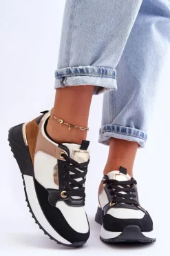 Damskie Boto Stylowe buty sportowe damskie Beżowo-Czarne Katenia