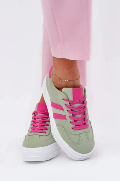 Boto Sneakersy Damskie*Stylowe Sneakersy Damskie Na Platformie Zielone Silavia