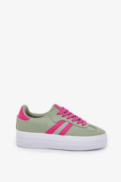 Boto Sneakersy Damskie*Stylowe Sneakersy Damskie Na Platformie Zielone Silavia